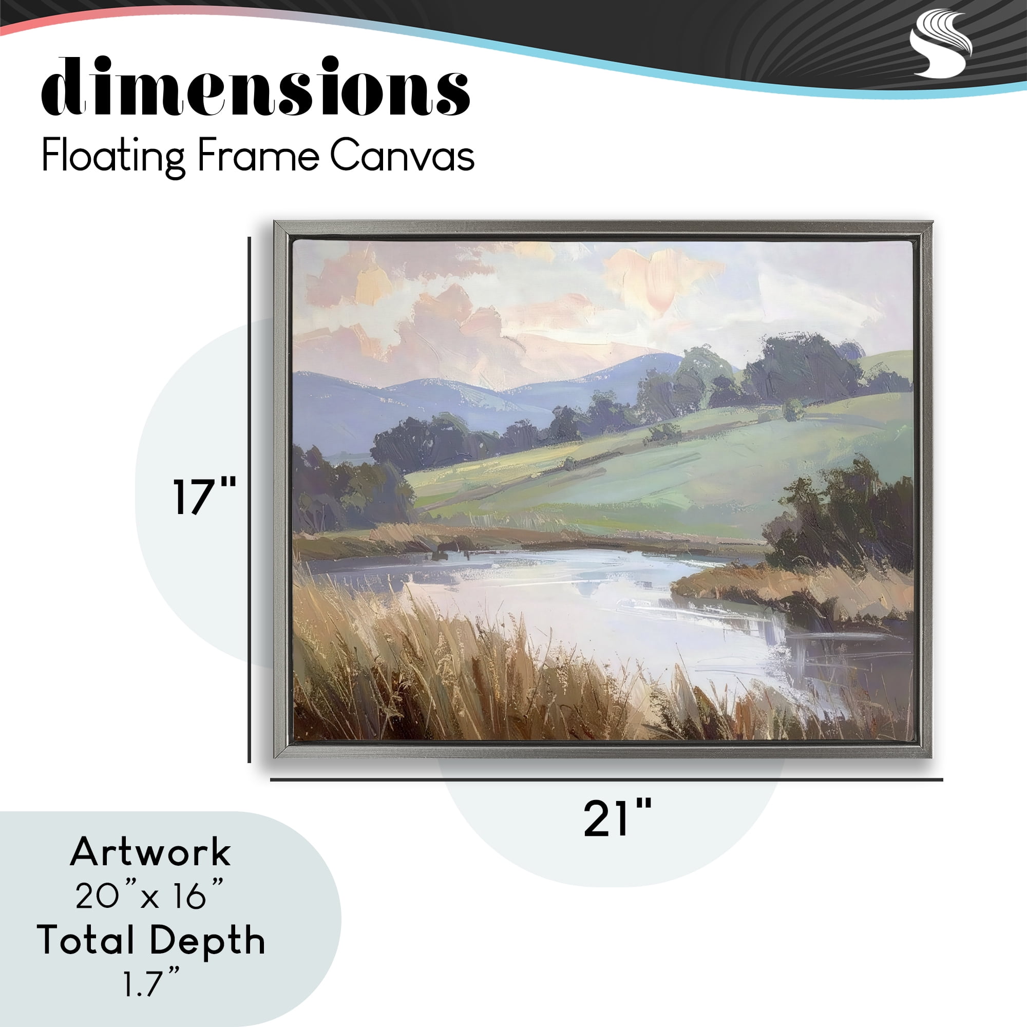 Stupell Industries Subtle Distant Mountains Gray Framed Floater Canvas Wall Art, design by Alonza Saunders