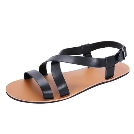 

autumn winter shoes Fashion Men s Summer New Wild Rome Flat Slip Vintage Casual Buckle Sandals