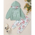 thumbnail image 3 of CARETOO Toddler Girls Clothes Baby Outfits Letter Hoodie Sweatshirts Flower Sweatpants 2Pcs Tracksuit Fall Winter Clothing Size 18 Months, 3 of 5