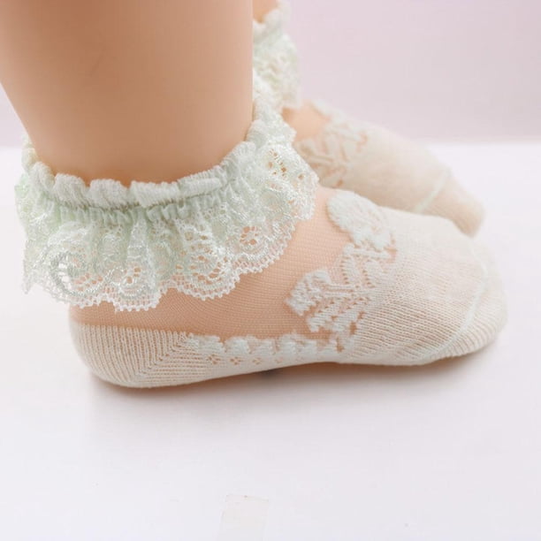 Novedad De Verano, Calcetines Para Bebé, Bonitos Calcetines Florales De Flores De Encaje, Calcetines Elásticos De Encaje De Color Puro Para Uso Diario Minnieouse AP006190-04