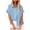 Light Blue, variant on Nfurl Short Sleeve Shirts for Women Plus Size Collared T-Shirt Breathable Cotton Linen Blouses Casual Button Down Shirt Tops Cozy Loose Fit Blouse with Pockets