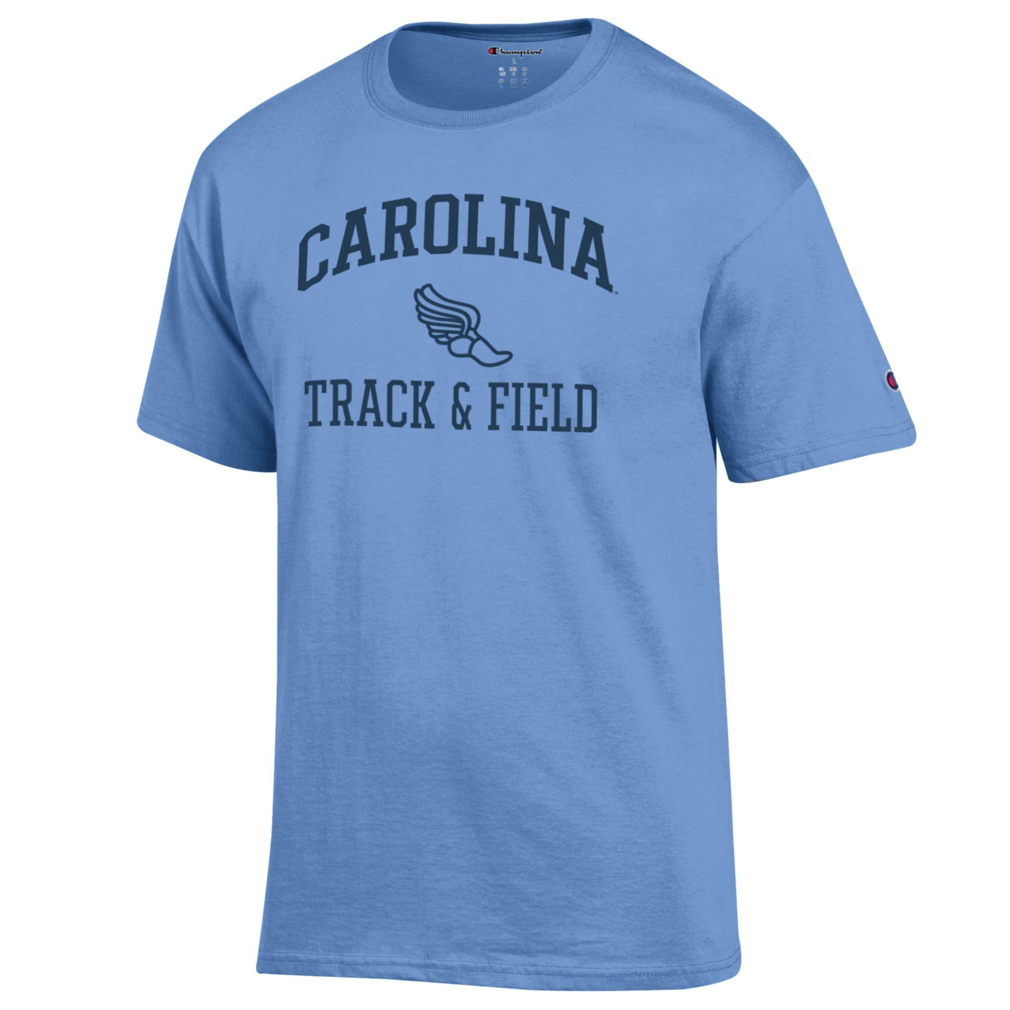 Men's Champion  Carolina Blue North Carolina Tar Heels Track & Field Icon T-Shirt