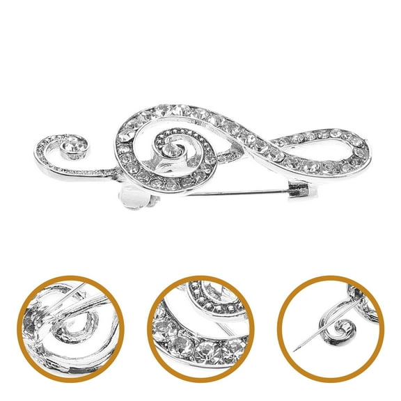 MUSEYA 1Pack Musical Instrument Lapel Pin Fashion Accessory In Silver For Formal Events And Performances