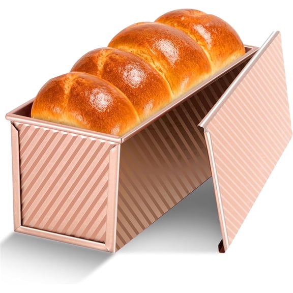 Loaf Pan for Pullman Loaf Pan With Lid, 13x4 Inch, Premium 2.2LB Nonstick Sandwich Bread Loaf Pan For Homemade Sourdough Bread For Baking, Square Bread Pan With Lid Bakeware