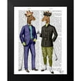 thumbnail image 2 of Fab Funky 20x24 Black Modern Framed Museum Art Print Titled - Golfing Giraffes, 2 of 5