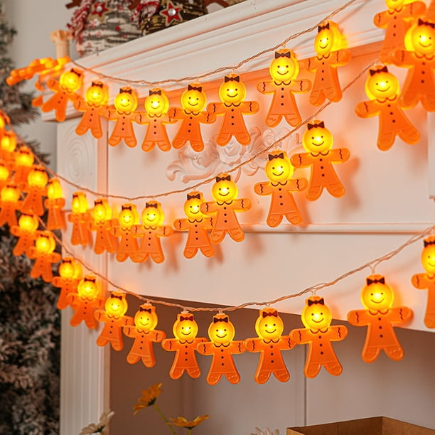 6 Cadenas De Luces LED Naranjas De 2m - Decoración Para Halloween, Navidad Y Fiestas