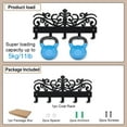 thumbnail image 3 of Perchero de pared vintage con diseño floral de metal, 25 x 11,4 cm, con 5 ganchos, color negro, 3 of 9