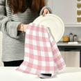 thumbnail image 6 of GZHJMY Pink Buffalo Plaid Kitchen Dish Towels 1 Piece,Absorbent Soft Dishcloths Towels Reusable Hand Towels Quick Drying Cleaning Cloth, Tea Towels,18" x 28" Washcloths Decorative Towels, 6 of 7
