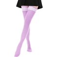 thumbnail image 1 of Shiyou - Chaussettes Longues à Rayures au-Dessus du Genou Fines, 1 of 4