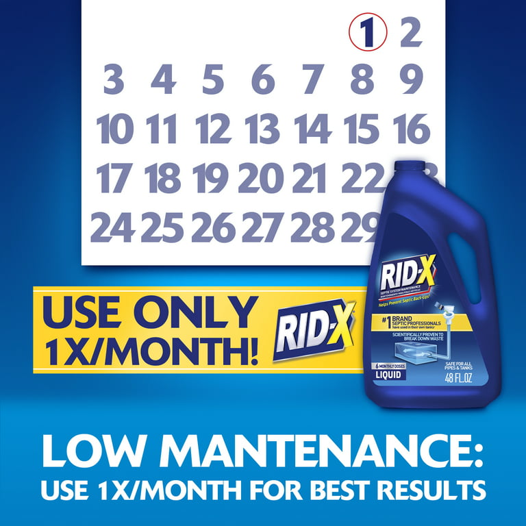 RID-X Septic Tank Treatment, 3 Month Supply Of Liquid, 24oz, 100