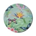 thumbnail image 1 of Spring Mouse Pad for Computers, Watercolor Illustration of Colorful Butterflies and Garden Wild Flowers, Round Non-Slip Thick Rubber Modern Mousepad, 8" Round, Pale Green Multicolor, by Ambesonne, 1 of 2