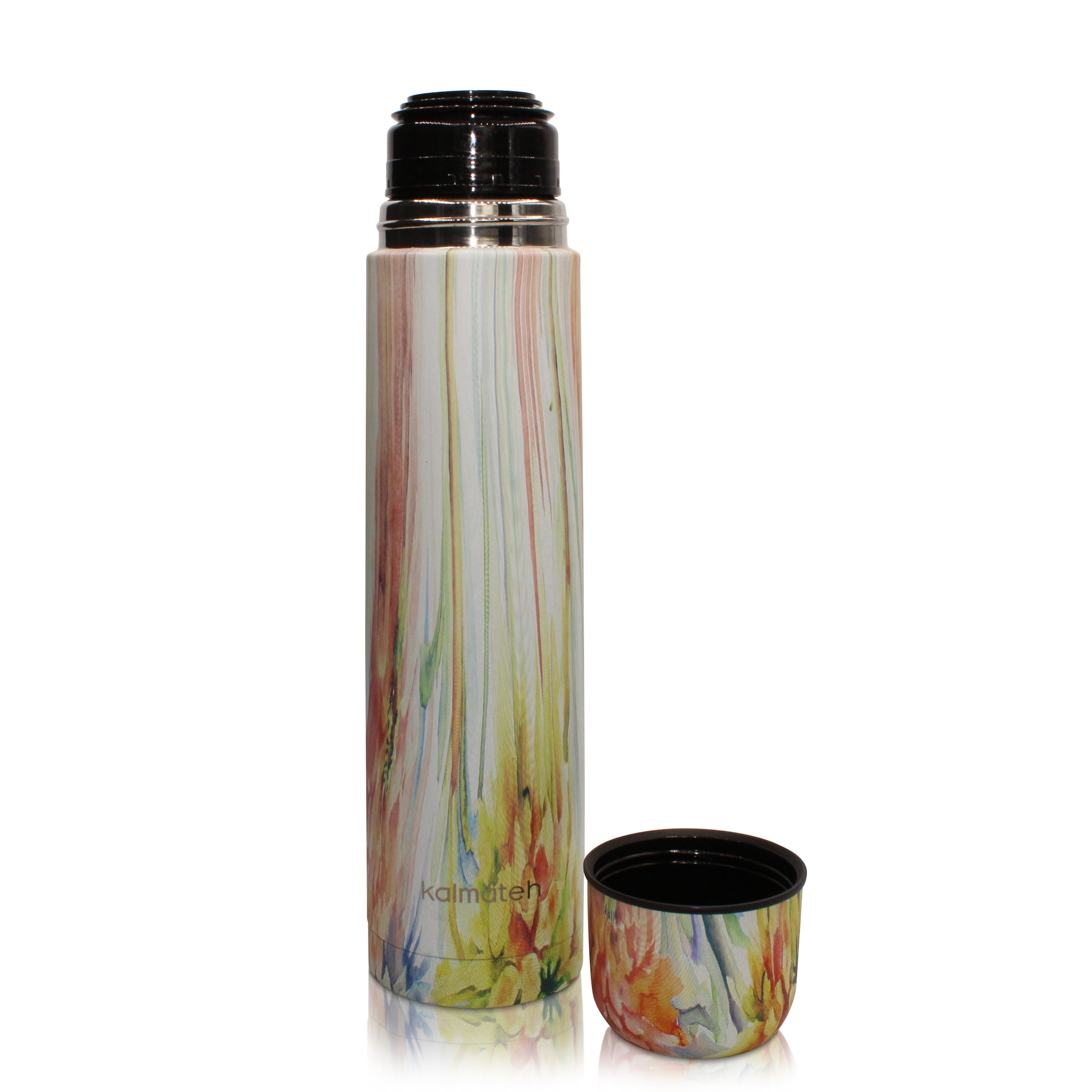Kalmateh Yerba Mate Gourd and Thermos Set- Small Yerba Mate Gourd 5oz, Vacuum Insulated Mate Thermos 760ml, Bombilla Filter Straw and Cleaning Brush