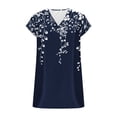 thumbnail image 6 of Oplxuo Womens Summer Tops Rolled Short Sleeve V Neck Shirts Casual Dressy Business Work Blouses Outfits, 6 of 6