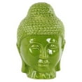 thumbnail image 3 of Urban Trends Collection Glossy White Finish Ceramic Buddha Head with Rounded Ushnisha, 3 of 6