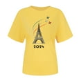thumbnail image 4 of TINZ T-Shirt pour Femme Été Haut à Manches Courtes Col Rond Haut à Motif Haut Décontracté Chandails de Football pour Dames Chandails d'Été pour Femmes T-Shirt à Manches Courtes, 4 of 4