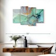 thumbnail image 3 of Elephant Stock Green Bronze Abstract Wall Art - Horizontal Multi Panel Canvas - Living Room Wall Decor - Abstract Multi Panel - Blue And Gold Decor - 36" x 22", 3 of 8