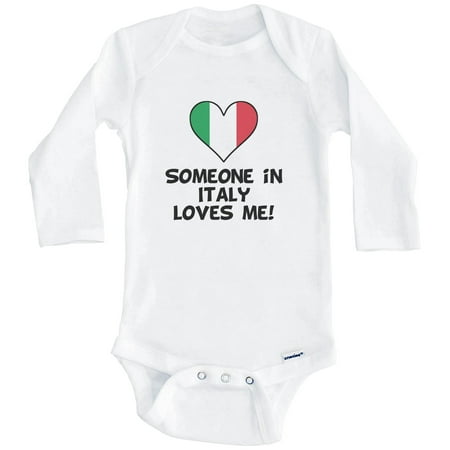

Someone In Italy Loves Me Italian Flag Heart One Piece Baby Bodysuit (Long Sleeve) 3-6 Months White
