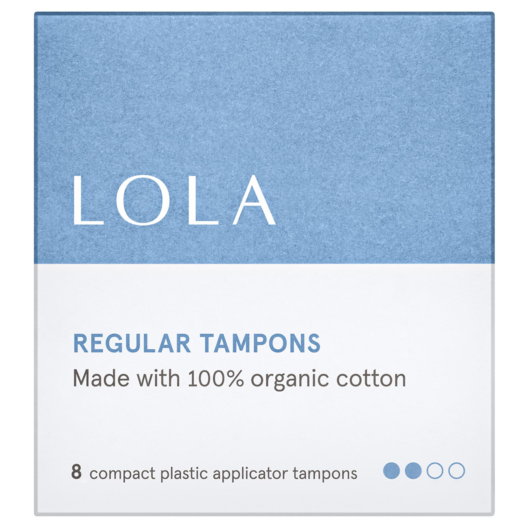 LOLA Regular Tampons, Organic Cotton, Compact Plastic Applicator, 8ct