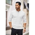 thumbnail image 4 of COOFANDY Mens Knit Sweater Casual Henley Shirts Long Sleeve Pullover Sweater Button Down Shirts Fall Tops, 4 of 8