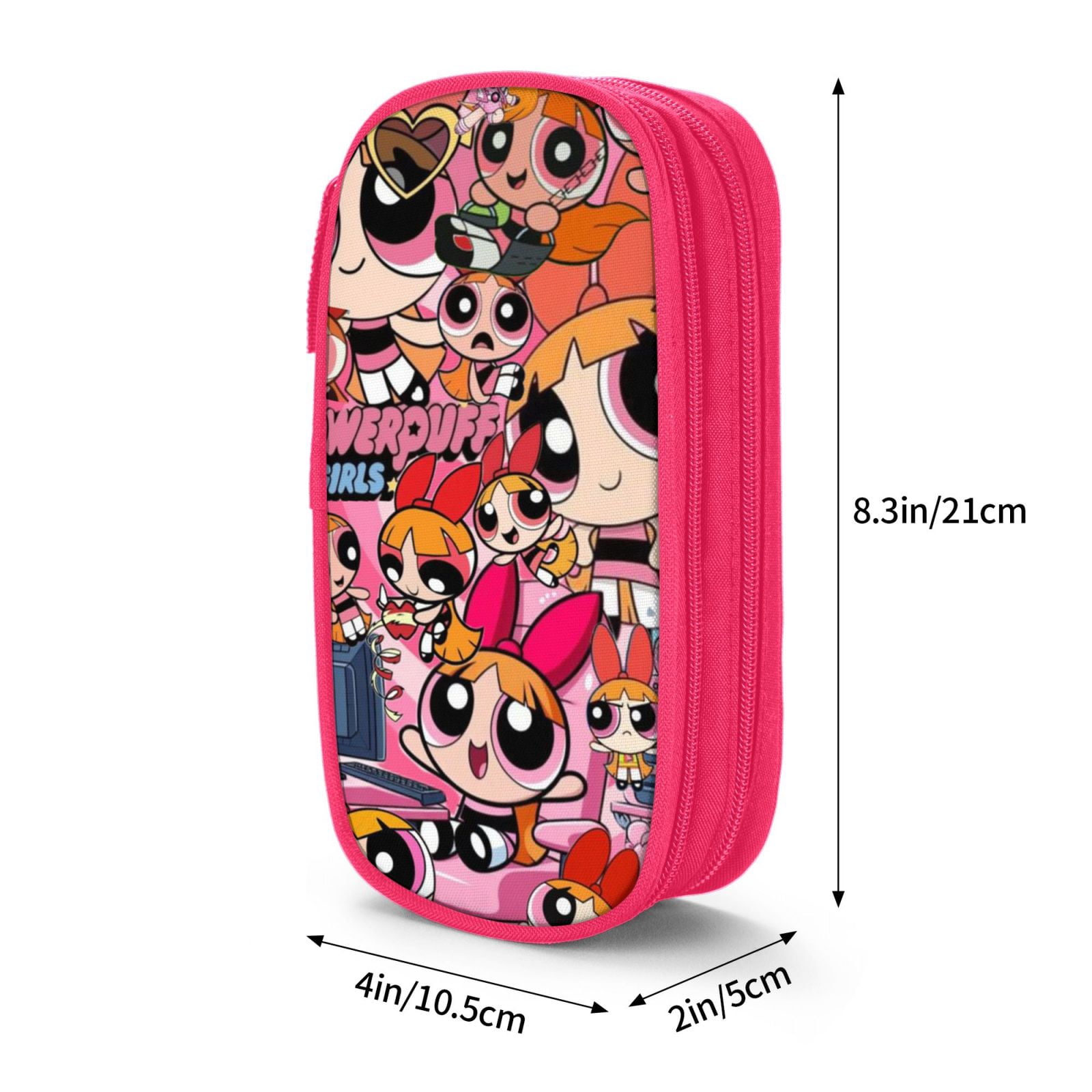 The Powerpuff Gi-rls Pencil Case Large Capacity Pencil Pouch Pen Bag Office Stationery Organizer Travel Makeup Bag Pink