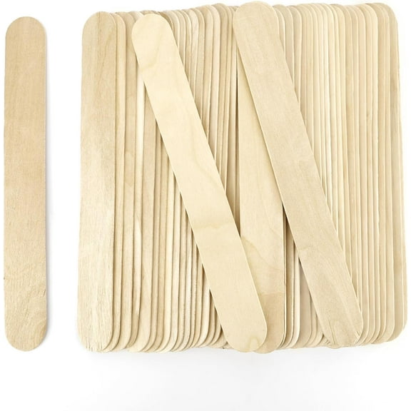 60 Pcs 8” Jumbo Popsicle Sticks for Crafts, Large Tongue Depressors Wood, Craft Sticks, Wax Stick, Stir Sticks, Wooden Sticks for Crafts, Wide Large Popsicle Sticks Bulk, Ice Cream Sticks