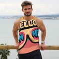 thumbnail image 6 of Logiee Hello Summer Print Men's Workout Tank Top,Quick Dry Workout Tank Top,Gym Muscle Tee,Fitness Bodybuilding Sleeveless T Shirt-XX-Large, 6 of 7