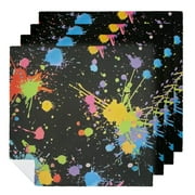 Shangniulu Neon Glow Cocktail Beverage, Colorful Glow Party Dessert Cloth Napkin for Spring Carnival Festival Holiday Birthday Party Bridal & Baby Shower Table Party Supplies 6 PCS