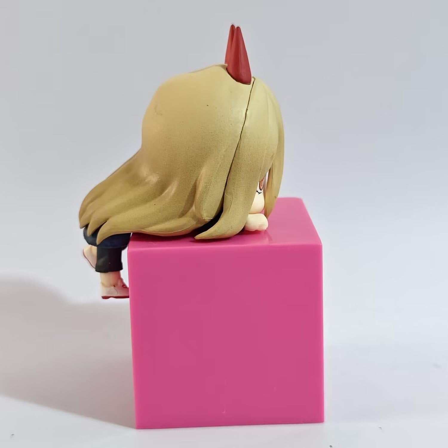 Newly Denji Pava Machima Figure Lying Q Version Denji Pava Machima Anime Figures 10cm/3.9inch PVC Character Decoration Gifts (Pava)
