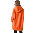 thumbnail image 3 of Resicozy Women's Zip Up Hoodies Plus Size Long Tunic Sweatshirt Casual Fashion Fall Jacket Coat with Pockets Orange XL, 3 of 4