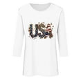 thumbnail image 4 of FAVIPT Fourth of July Shirts for Women Plus Size Loose Summer Shirts Stars and Stripes Patriotic Print Tees 3/4 Sleeve Round Neck Shirts 2025 Multicolor,XXXL, 4 of 4