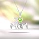 thumbnail image 2 of Collar con colgante de piedra verde claro JeenMata en forma de corazón con Amo a Mi Mamá en oro blanco 18K sobre plata, 2 of 2