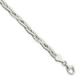 thumbnail image 2 of FJC Finejewelers 925 Sterling Silver Link 3-strd Braided 7in with 1in ext. Bracelet 8 Inches x 4.5 mm, 2 of 6