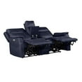 thumbnail image 6 of Bowery Hill Ocean Blue Faux Leather Dual Power Reclining Console Loveseat, 6 of 10
