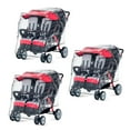 thumbnail image 1 of Foundations 4-Seat Quad Stroller Rain Cover 3 Pack, Easy to Use Snaps Surrounding a Mesh Window, Air Ventilation While Covered (Clear), 1 of 5