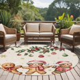 thumbnail image 4 of Round Rug 7Ft Washable Non-Slip, Gingerbread Christmas Circle Area Rugs for Living Room Bedroom, Xmas Balls Branches Farmhouse Indoor Floor Mats Carpet Runner for Home Decor Aesthetic, 4 of 8