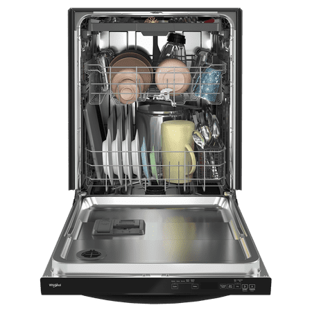 Whirlpool - 24" Top Control Built-In Dishwasher with Stainless Steel Tub, Large Capacity, 3rd Rack, 47 dBA - Black