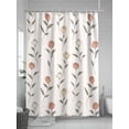 thumbnail image 5 of Floral Shower Curtain, Leaf Plant Waterproof Shower Curtain Set with 12 Hooks Lightweight Washable Fabric Shower Curtains for Bathroom 72x72 Inches, 5 of 6