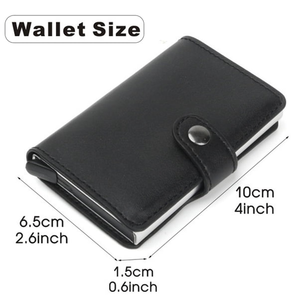 Cartera delgada de cuero de PU para hombre con bolsillo frontal y clip para billetes Carteras para tarjetas de crédito