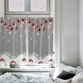 thumbnail image 4 of Christmas Green Kitchen Curtain 39 Inch Length Window Curtains and Drapes for Cafe/Living Room, Winter White Snowflakes Xmas Balls Window Treatment Rod Pocket Drapery Panels Curtains, 27.5x39, 4 of 5