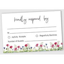 Inkdotpot 50 Blank RSVP Cards With White Envelopes-Floral Style Response Card-RSVP For Wedding-Rehearsal Dinner-Baby Shower-Bridal Shower-Engagement Party Invitations