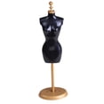 thumbnail image 2 of Maniquí de exhibición de ropa, mueble con soporte, modelo con soporte y Base redonda, juguete para juego de imitación para casa de muñecas, piezas de negro, 2 of 8