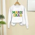 thumbnail image 4 of Tweang Mardi Gras Sweatshirt Women Mardi Gras Shirts for Women Long Sleeve Women's Purple Green and Gold Mardi Gras Shirt Oversized Sweatshirt Cute Cowgirl Outfits White 2xl, 4 of 4