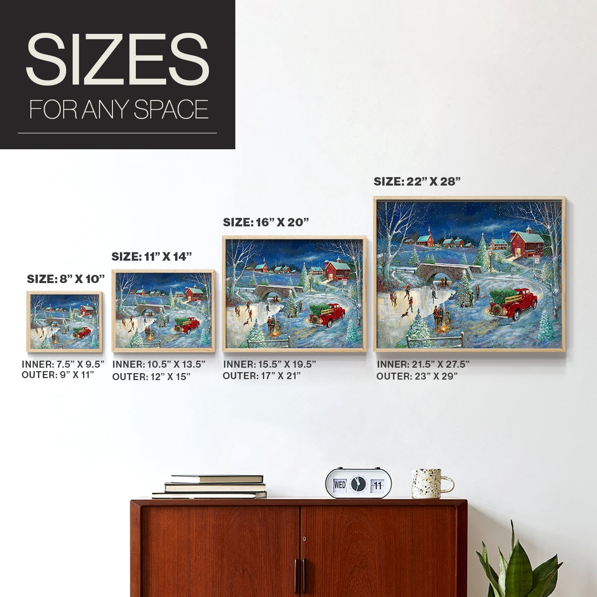 Warm Holiday Memories by Ruane Manning - Restickable Framed Giclée Print with Real Wood Frame