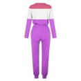 thumbnail image 5 of YUGYXL Women's 2 Piece Outfit Colorblock Lightweight Long Sleeve Tee Top and Jogger Pants Sets Casual Sweatsuit Tracksuit Purple XXXL, 5 of 5