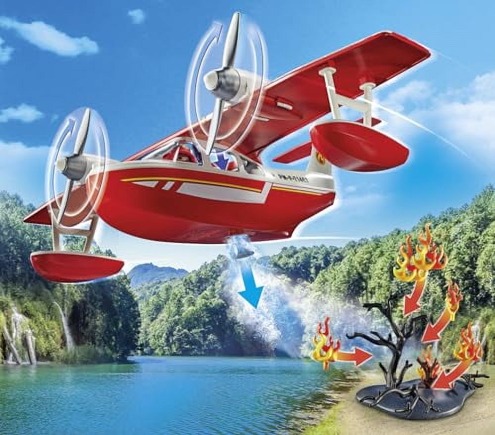 PLAYMOBIL, Action Heros Firefighting Plane, #71463, NEW - Walmart.com