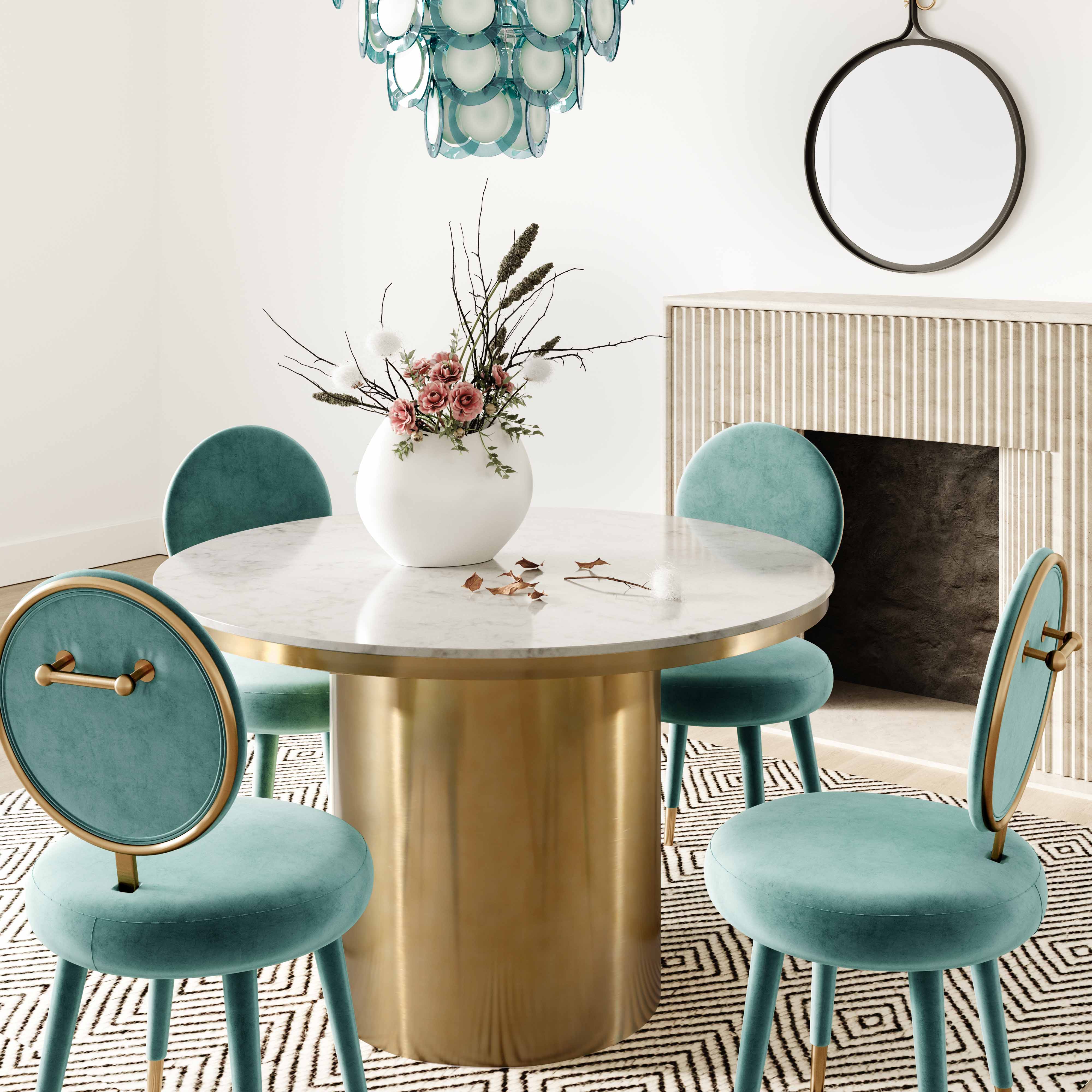TOV Furniture Kylie Sea Blue Velvet Dining Chair - image 5 of 5