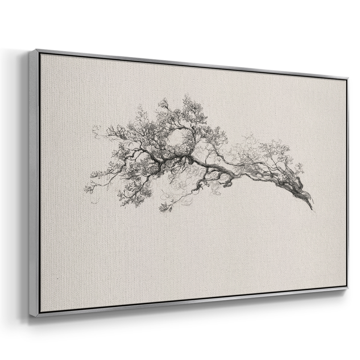 Vintage Sketch-X By Wexford Home Framed in Silver Wood Gallery Wrapped Canvas 17 in. x 25 in.
