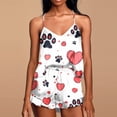 thumbnail image 5 of GERsome 2 Piece Womens Pajamas Set Cute Print Sleepwear Tank Tops and Ruffled Shorts Loungewear Outfits S-XXL, 5 of 8