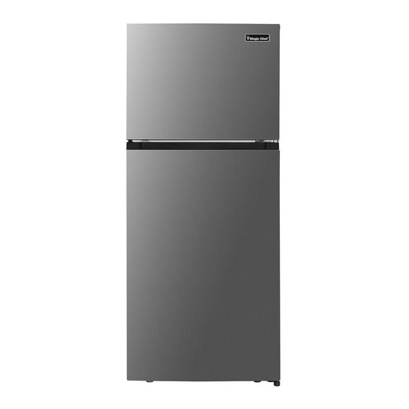 Magic Chef 17.6 Cu Ft Top-Mount Refrigerator in Platinum Steel