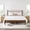 Walnut & Oat, variant on Spruce & Spring Farmhouse Queen Upholstered Bed Frame, Solid Rubberwood Frame, Cream Boucle Headboard, Noise-Free, No Box Spring Required, Walnut & Cream